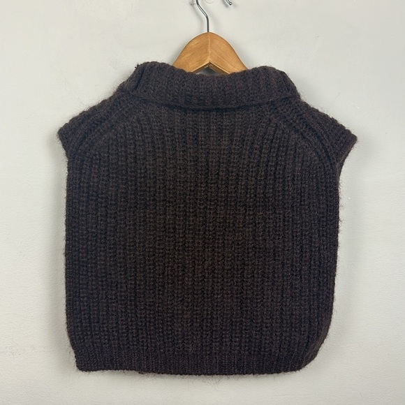 & Other Stories Wool/Mohair Polo- Neck Knit Collar Brown - Picture 7 of 11